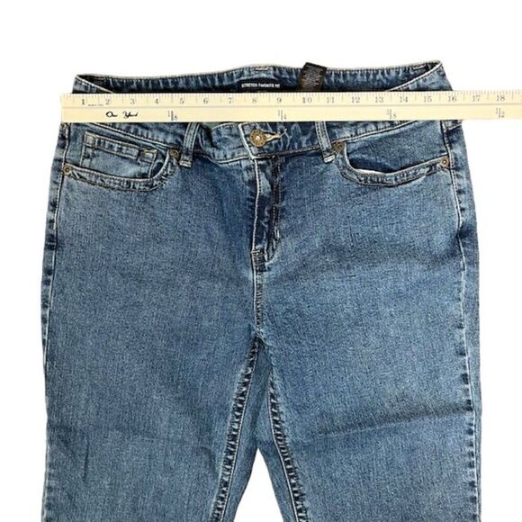 Axcess Women's Denim Capris Cuffed Stretch Flap Pockets size 12 - Picture 2 of 6